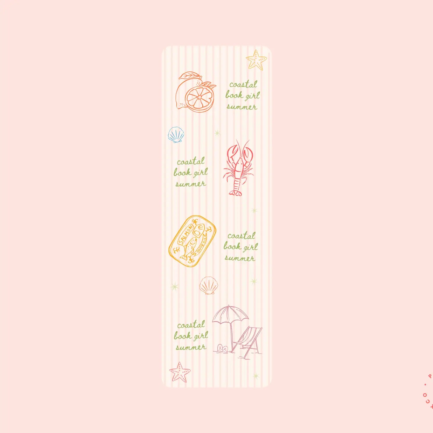 Coastal Book Girl Summer Bookmark