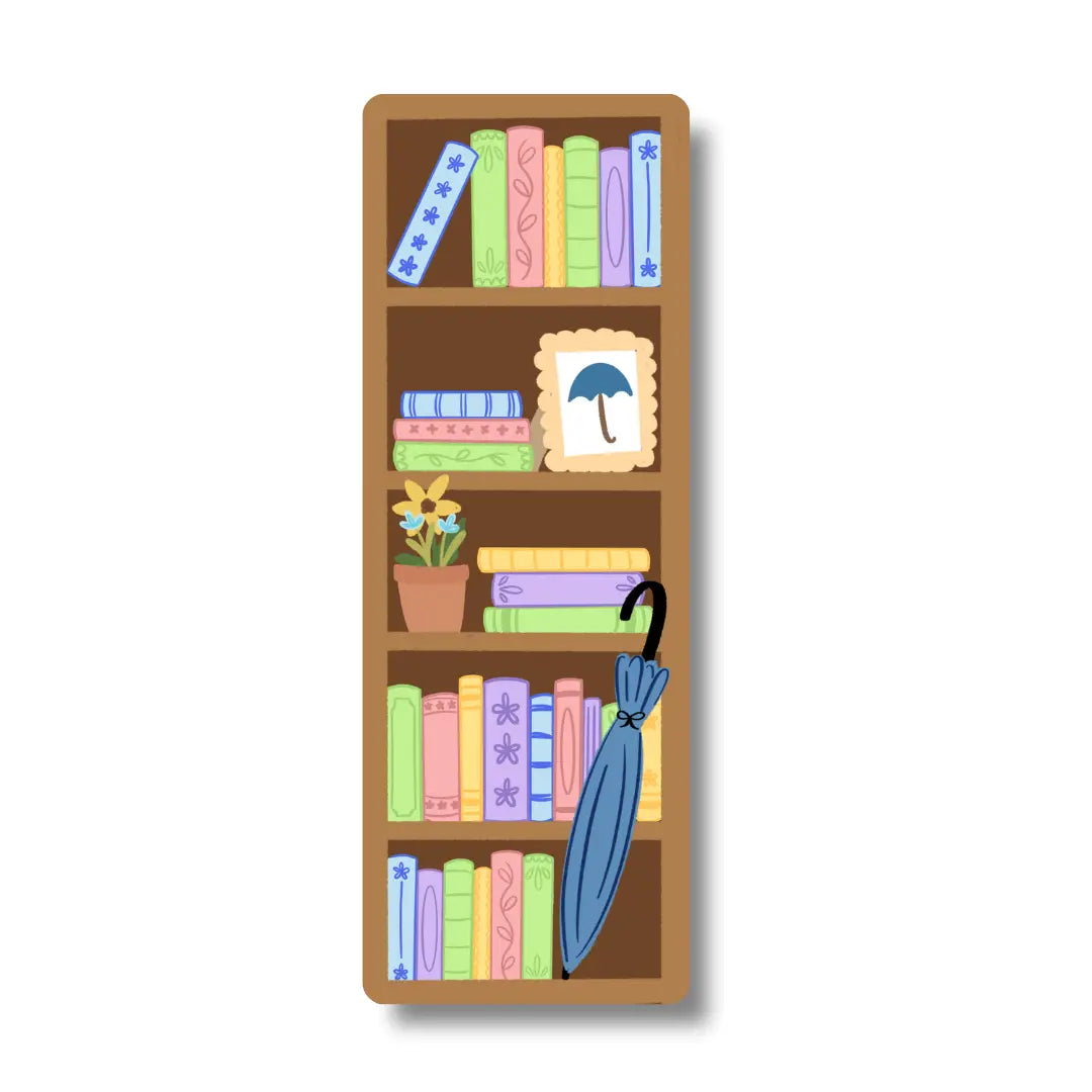 Rainy Day Bookshelf Bookmark