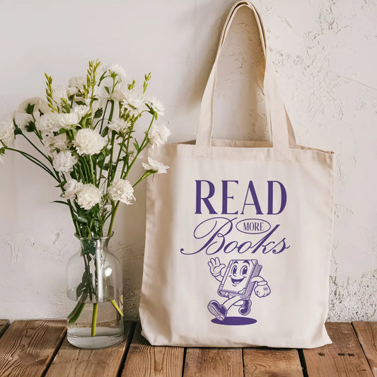 Retro Read More Books Tote Bag