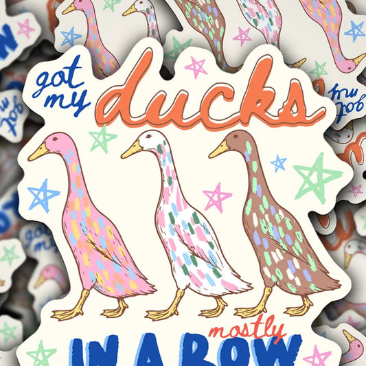 Ducks Mostly in a Row Sticker