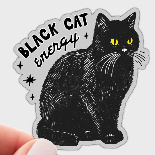 Black Cat Energy Sticker