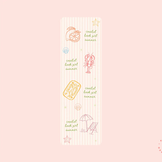 Coastal Book Girl Summer Bookmark