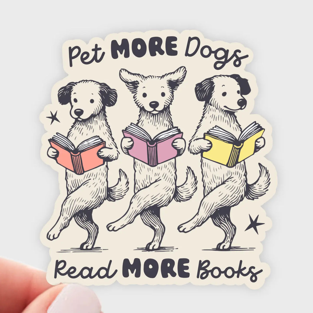 Pet More Dogs Read More Books Sticker