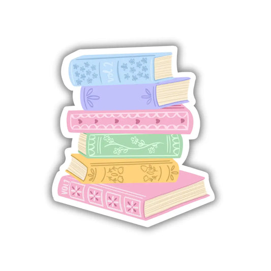 Pastel Book Stack Sticker